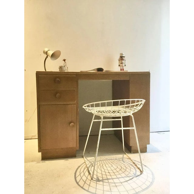 Small Vintage Dutch Minimalistic Oak Haagse School Desk, 1930s For Sale - Image 6 of 7