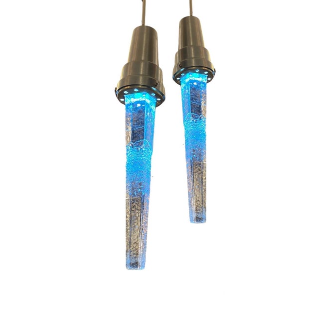 1980s Icicle Pendant Lamps, 1980s, Set of 2 For Sale - Image 5 of 5