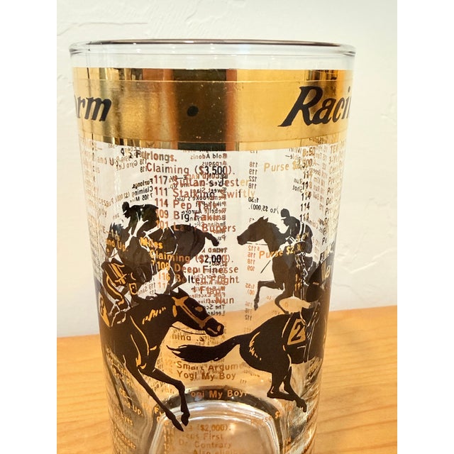 Black Vintage 1960s Horse Racing Highball Glasses - a Pair For Sale - Image 8 of 10