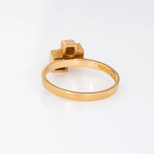 Mid 20th Century Lapponia Cube Ring Vintage 18k Yellow Gold Björn Weckström Finland Jewellery 6.25 size 6.25 For Sale - Image 5 of 7