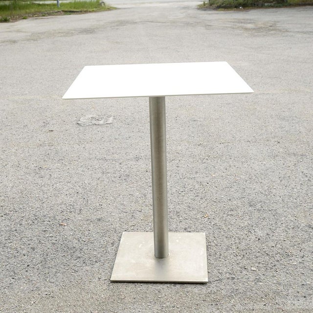Modern Steel High Outdoor Table For Sale - Image 9 of 9