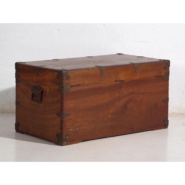 Antique Japanese Trunk in Wood For Sale - Image 9 of 11