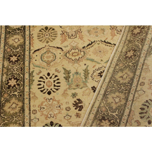 Beige Boho Chic Beige/Green Wool Rug - 4'2'' X 5'11'' For Sale - Image 8 of 10