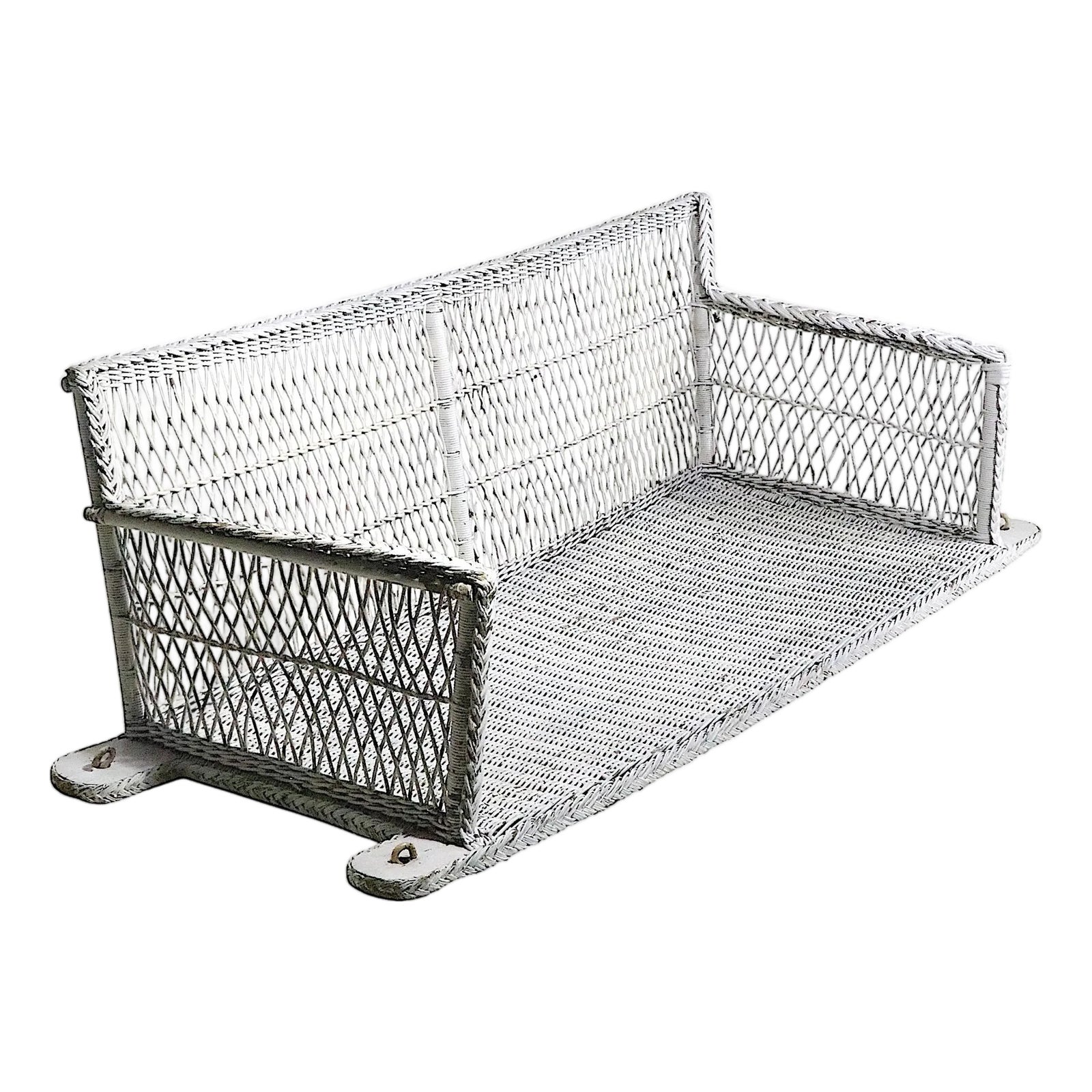 Vintage Bar Harbor Wicker Porch Rocker | Chairish