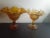These are STUNNING Fenton Amber Hobnail Ruffled Edge 6" Pedestal Compote Set of 2. Mismatch Compote Set Procured at...
