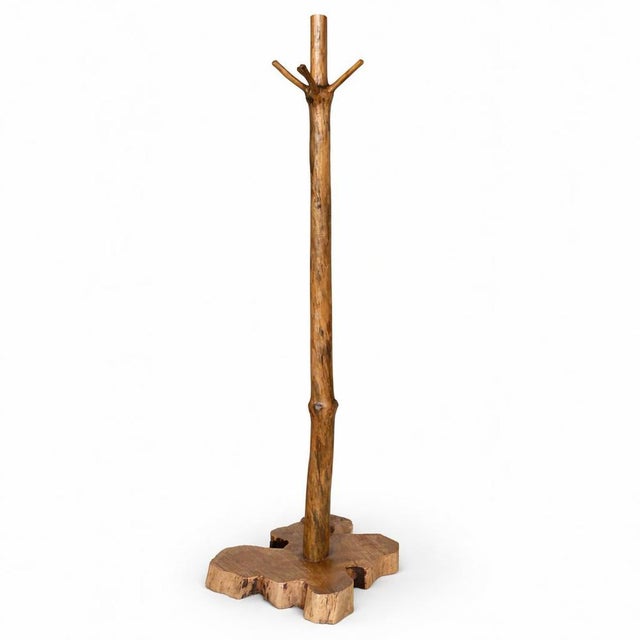 Brown Rustic Live Edge Wood Coat Stand For Sale - Image 8 of 8