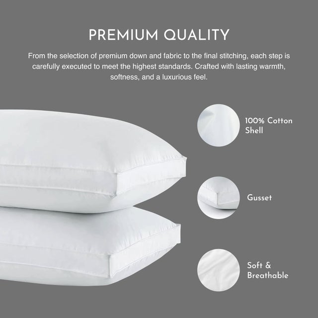 Not Yet Made - Made To Order Plush Firm White Duck Feather/ Down Pillow with Cotton Shell, Queen For Sale - Image 5 of 7