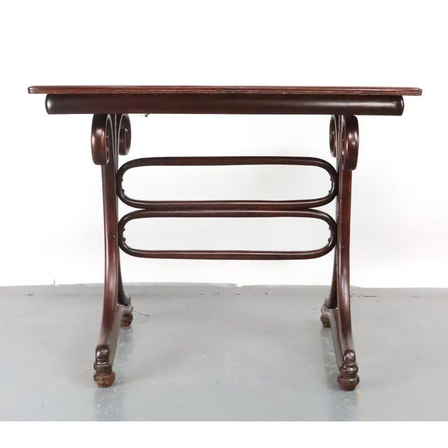 Brown Vintage Art Nouveau J. & J. Kohn Beech Bentwood Table For Sale - Image 8 of 14