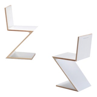Zig Zag Chair by Gerrit Thomas Rietveld for Cassina, Set of 2 For Sale