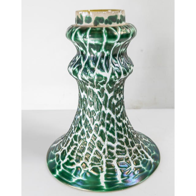 19th Century Bohemian Unusual Art Glass Lamp Base For Sale - Image 4 of 13