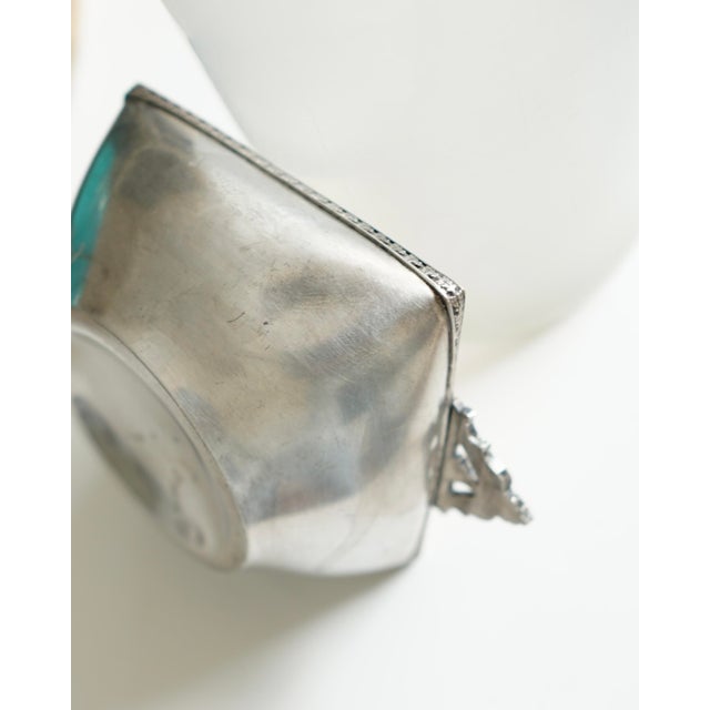 Art Deco Square Pocket Ashtray in Silver Metal from Km, 1930s For Sale - Image 10 of 18