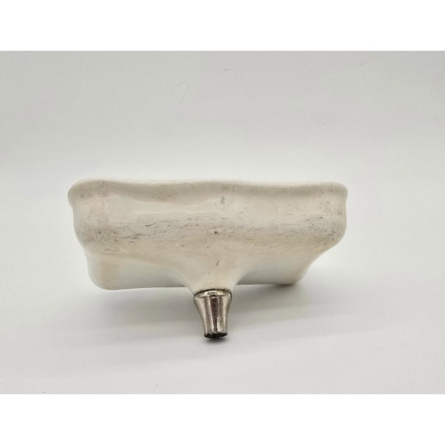 Antique Republic Porcelain White Soap Dish Holder For Sale - Image 9 of 11