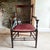 Antique English Edwardian Mahogany Desk Armchair in Velvet, 1890s For Sale - Image 6 of 17
