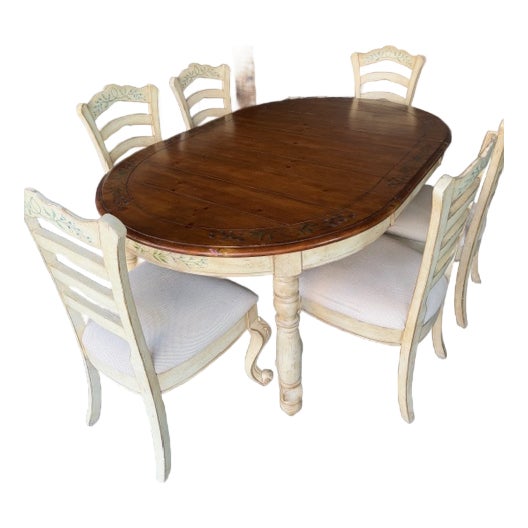 Vintage Italian Mid-Century Dining Table With 6 Chairs For Sale