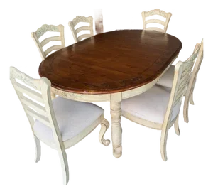 Vintage Italian Mid-Century Dining Table With 6 Chairs