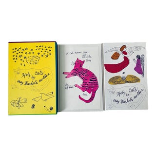 1988 Rare Andy Warhol 1st Uk Edition "25 Cats Name Same and One Blue Pussy / Holy Cats by Andy Warhol's Mother" Books - Set of 2 For Sale