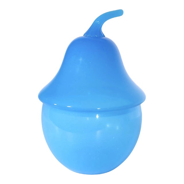 Vintage French Glass Pear Shaped Jar For Sale