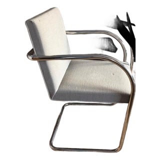 Mid Century Knoll International Brno Tubular Chrome Cantilever Chair - Signed and Dated 1979 For Sale