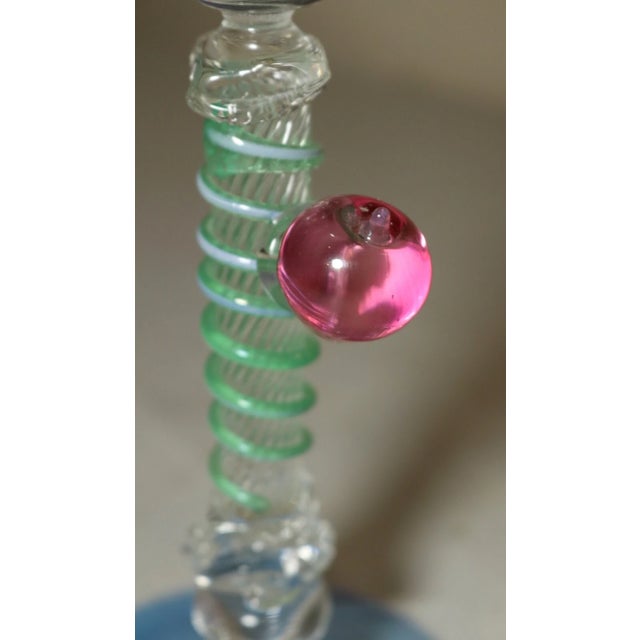 1990s 1990s Pair of Hand Blown Harry Stuart RPM Studio Art Glass Goblet Chalice Wine Glass For Sale - Image 5 of 11