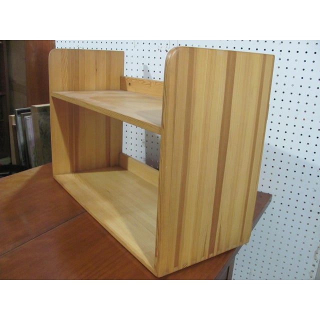 Mid-Century Modern Borge Mogensen Hanging Pine Shelf Two Levels Signed For Sale - Image 3 of 15