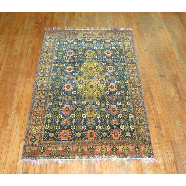 Zabihi Collection 19th Century Antique Persian Senneh Rug - 4'5" x 6'11" For Sale In New York - Image 6 of 12