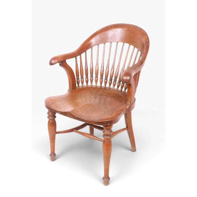 Stylish Turn of the Century oak office chair, in very good condition, original, clean and ready to use condition. The...