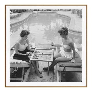 Backgammon by the Pool 1959 by Slim Aarons Framed For Sale
