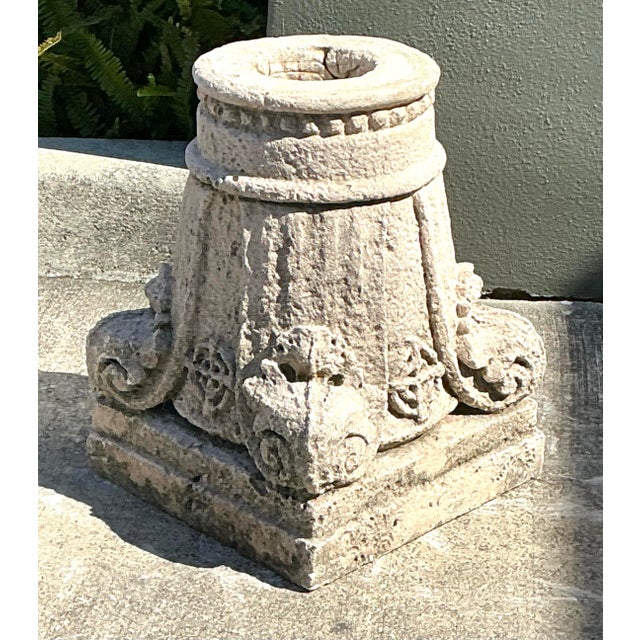 Vintage Boho Patinated Architectural Element Column For Sale - Image 10 of 12