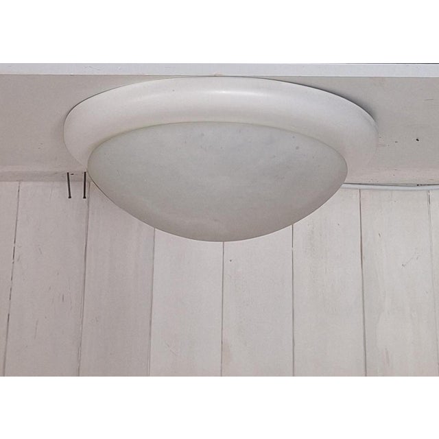 Vintage Ceiling Lamp with White Metal Frame and White Marbled Glass Shade by Hustadt-Leuchten, 2001, in Very Good...