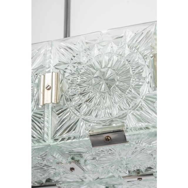 1970s Large Mid-Century Glass Chandelier from Veb Lighting, Germany, 1970s For Sale - Image 5 of 16