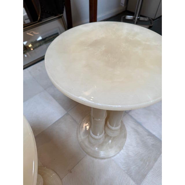 Neoclassical Alabaster Pedestals, Pair For Sale - Image 10 of 12