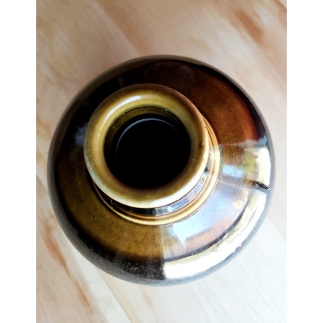 Mid-Century Modern Mid-Century Modern Studio Pottery Glazed Stoneware Bud Vase Signed For Sale - Image 3 of 6