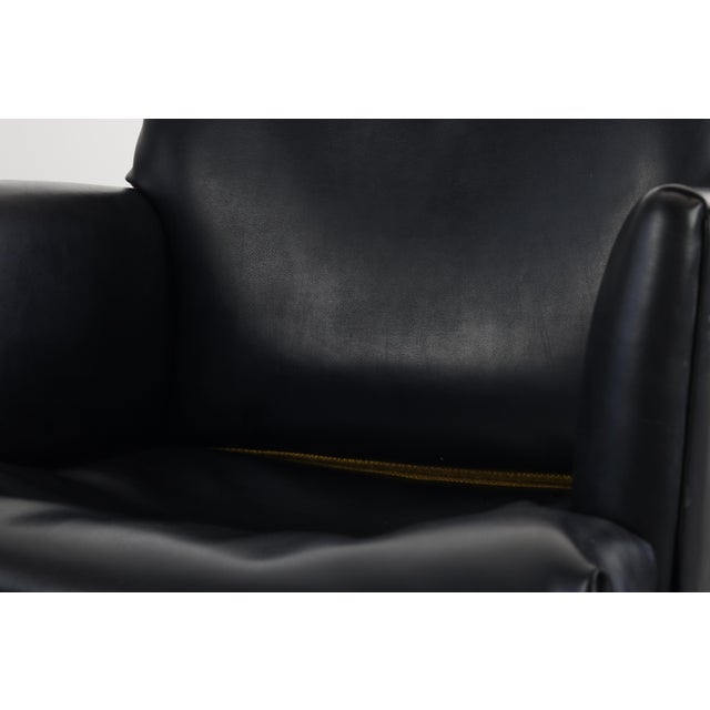Wood Mid Century Modern Leather Lounge Chairs by Marble in Manner of Risom - a Pair For Sale - Image 7 of 13