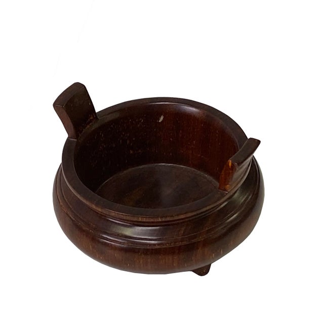 Chinese Chinese Zen Oriental Round Wood Ding Shape Incense Display For Sale - Image 3 of 7