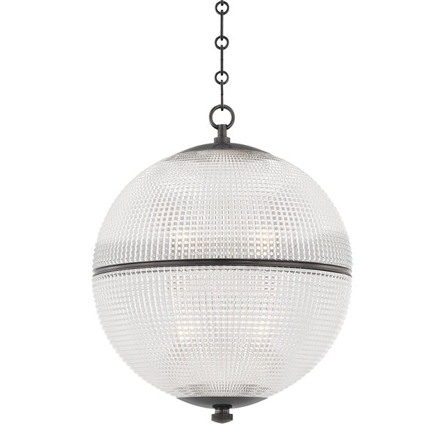 Hudson Valley Lighting Mark D. Sikes Sphere No. 3 1-Light Large Pendant, Distressed Bronze For Sale
