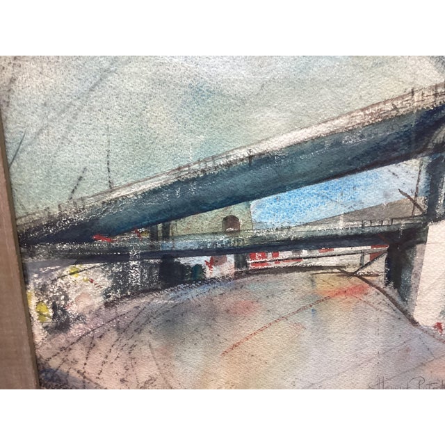 Abstract Mid 20th Century Abstract CityLandscape Signed Harriet Peterkin For Sale - Image 3 of 6