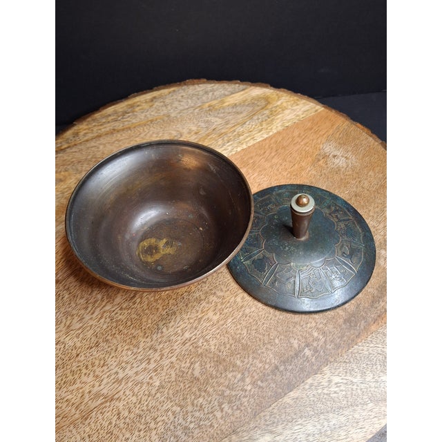 Vintage Pal-Bell Israel Bronze Honey Dish Twelve Tribes Maurice Ascalon Rosh Hashanah MCM Judaica For Sale - Image 4 of 11
