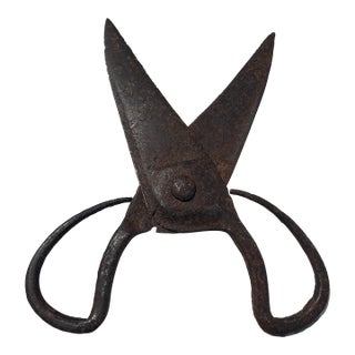 15th Century Medieval Iron Scissors With Makers Mark Shears 600+ Years Old Antique Tools Farming Tailoring For Sale