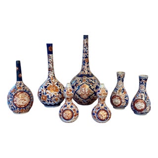 Antique Japanese Imari Vases, 1900, Set of 7 For Sale