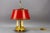 French Brass and Red Tole Shade Three-Light Bouillotte Desk Lamp, 1950s For Sale - Image 10 of 18