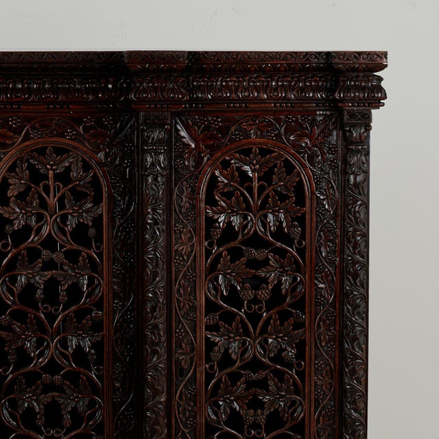 Mid 19th Century Antique Anglo Indian Ornate Sideboard or Cabinet For Sale - Image 5 of 14