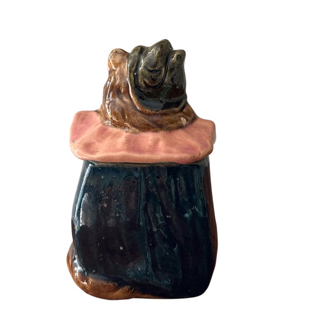 Ceramic 19th Century Austrian (Bohemian) Majolica Figural Dog Tobacco Jar For Sale - Image 7 of 10