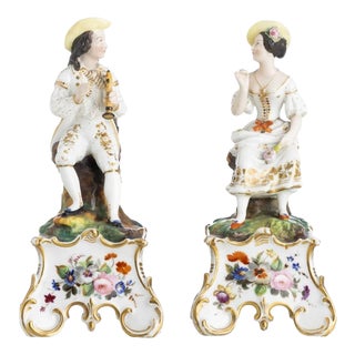 Gallant Figures by Vieux Paris, 19th Century, Set of 2 For Sale