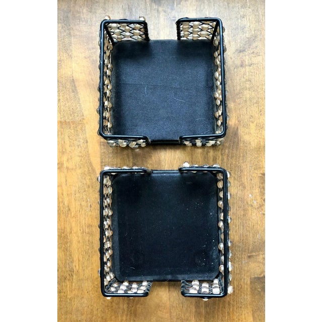 Glass Vintage Glass Bead Bombay Picture Frame Coaster Set - 5 Pieces For Sale - Image 7 of 10