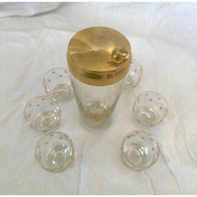 Culver Ltd. Vintage Mid-Century Modern Culver "Patriotic Eagle" Cocktail Shaker Set of 7 For Sale - Image 4 of 7