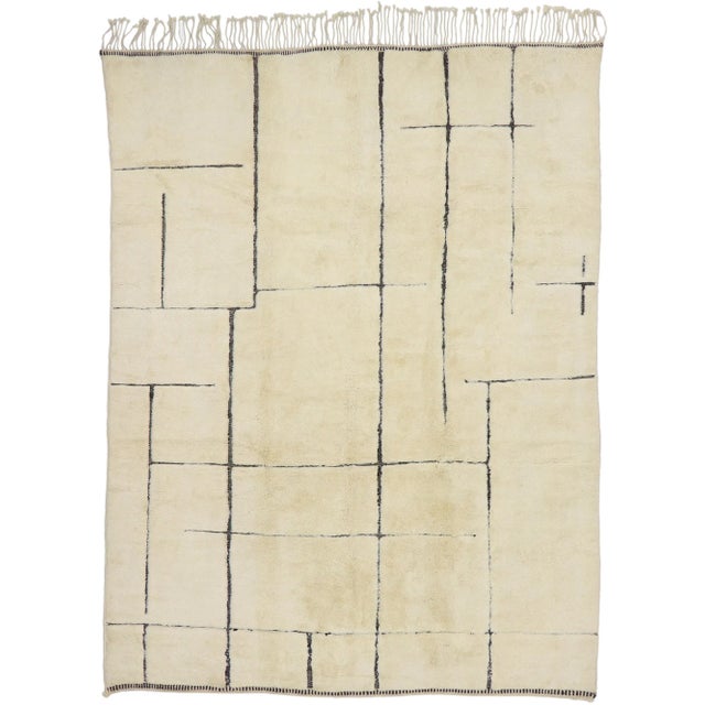 Organic Modern Beni Mrirt Moroccan Rug - 09'10 X 12'09 For Sale - Image 9 of 9