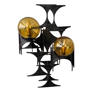 Brutalist Sconce by Marc Weinstein, 1960s For Sale