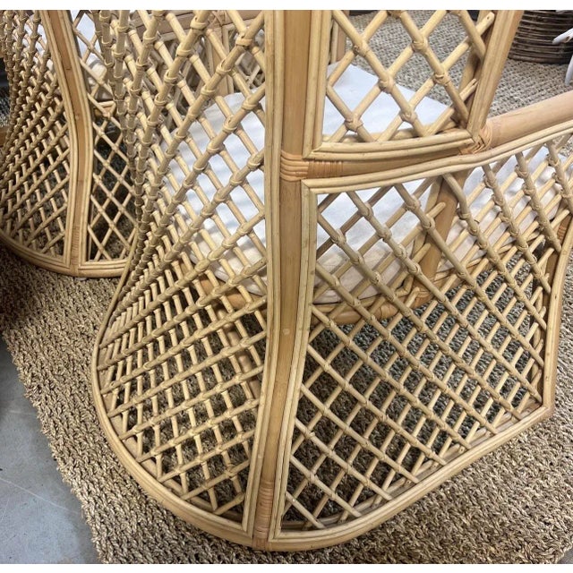 High Back Rattan Chairs - Set of 2 | Chairish