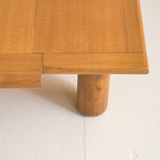 Brown Vintage Italian Solid Oak Square Coffee Table For Sale - Image 8 of 11