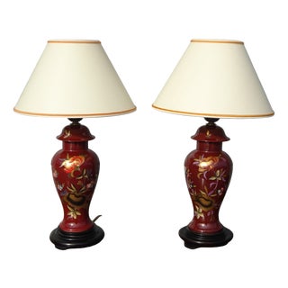 Limoges Porcelain Bedside Lamps, 1970s, Set of 2 For Sale